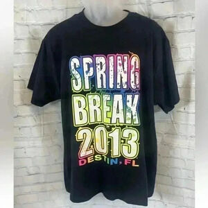NEW Surf Style Black & Neon T-Shirt XL Spring Break 2013 Graphic Destin beach FL